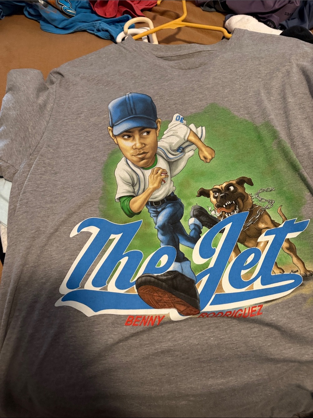 RSVLTS Men’s Large Sandlot The Jet Benny Rodriguez Graphic Tee - Gray